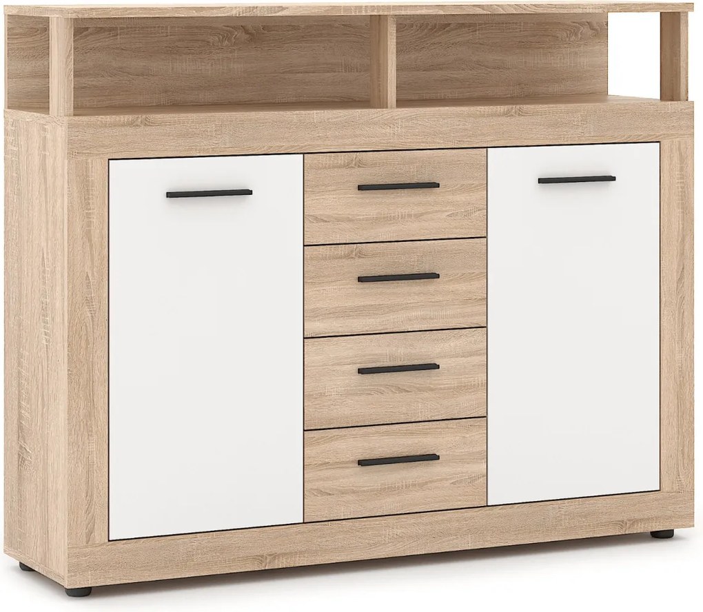 BLAGO MIDI B komód 119,5 cm sonoma tölgy/fehér
