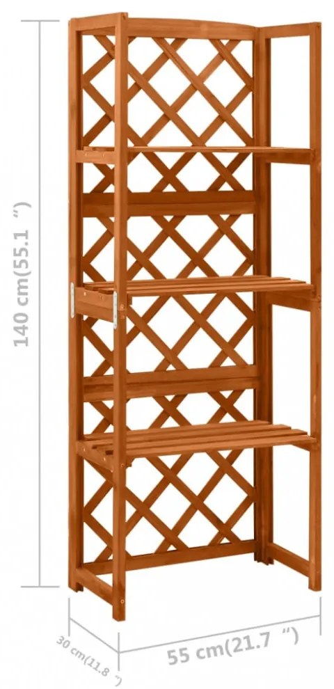 tömör fenyőfa lugasrács polcokkal 55 x 30 x 140 cm