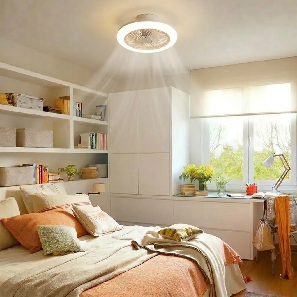 LED mennyezeti lámpa - 360°-ban forgatható - ventilátorral - 2in1