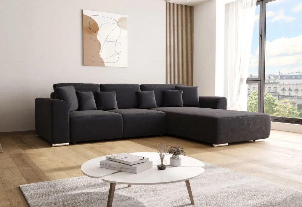 GUSTAV ágyazható sarok ülőgarnitúra, 293x87x195, monolith 02