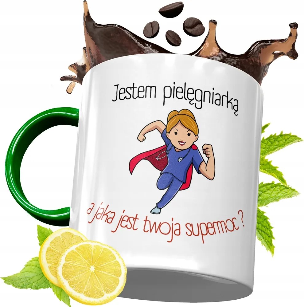 Zöld Bögre Ápolónőnek Tökéletes Ajándék fényképes nyomtatással