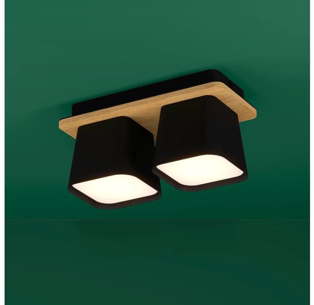 Eglo 390007 - Mennyezeti lámpa RUSCIO 2xE27/40W/230V fekete/barna