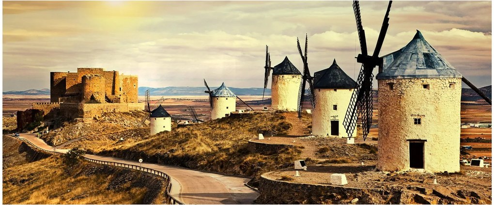 Kép - Szélmalmok (120x50 cm)