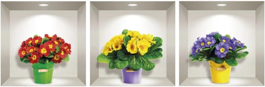 Field Flowers 3 db-os 3D falmatrica szett - Ambiance