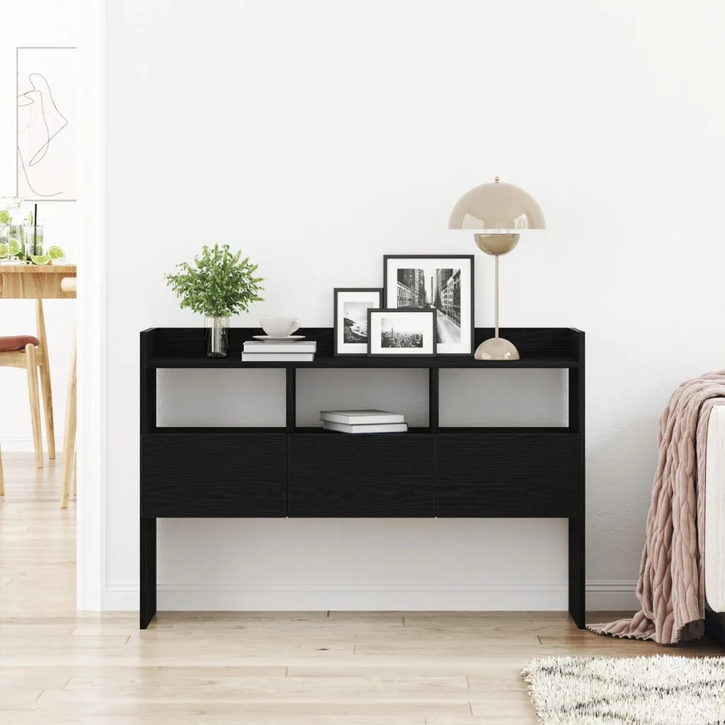 Oldalszekrény Fekete Tölgy 105x30x70 cm Műanyag Fa