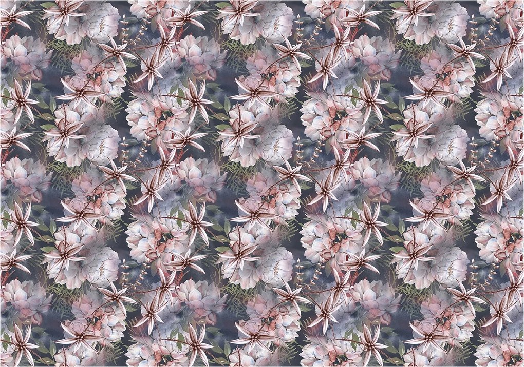 Fotótapéta Virágos álom szürke-kék tónusokban 250x175 +ragasztó