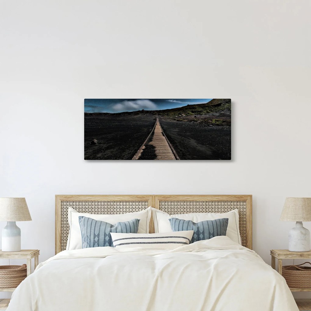 Egy kép a fa útról alkonyatkor (120x50 cm)