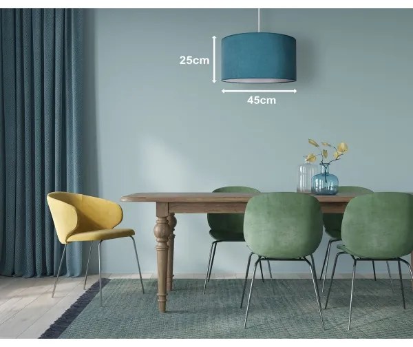 Duolla - Csillár zsinóron BRISTOL 1xE27/40W/230V átm. 45 cm türkiz