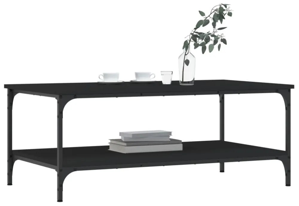 fekete szerelt fa dohányzóasztal 100 x 55 x 40 cm