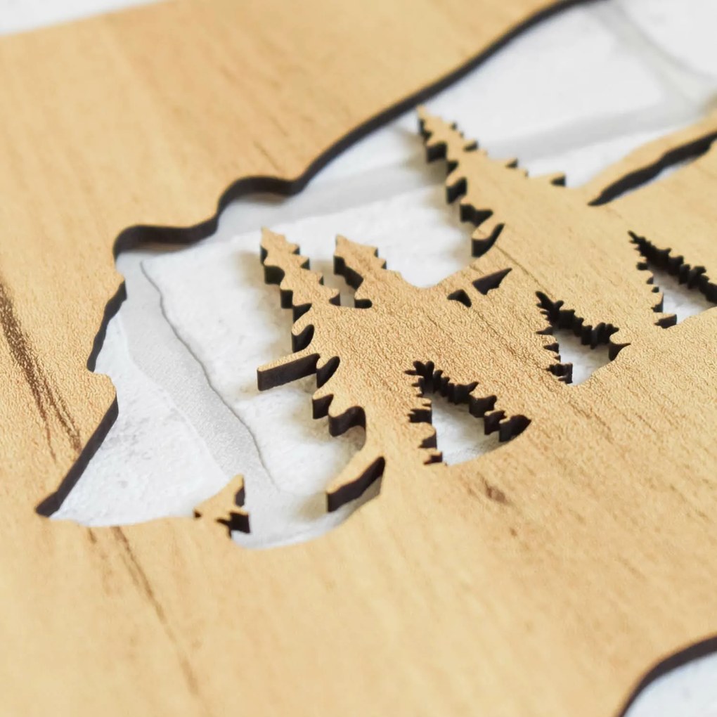 DUBLEZ | Fa falikép - Medve és hegyek