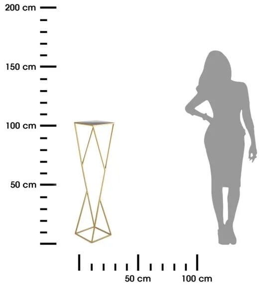 LOFT virágtartó állvány 100x23,5 cm arany színben