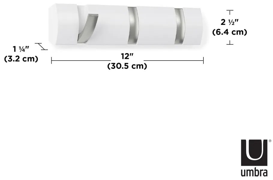 Fehér nyárfa fali fogas Flip – Umbra