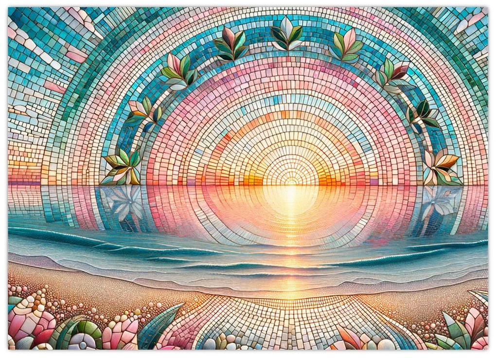 Kép – Naplemente mozaik (70x50 cm)