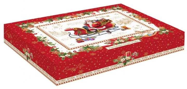 Karácsonyi porcelán ovális alakú kínáló tálca, 27x17x4,5 cm, díszdobozban - Christmas Memories