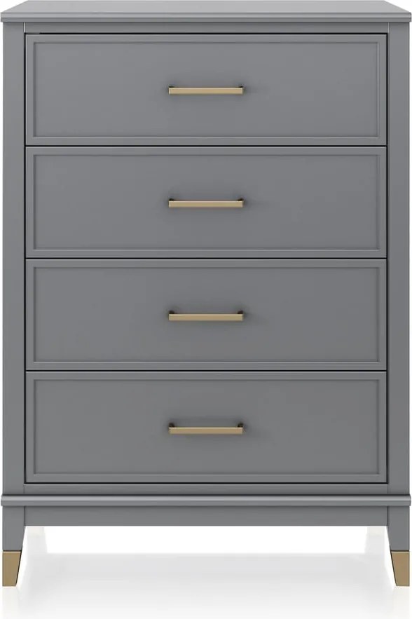 Westerleigh szürke komód, 75 x 106 cm - CosmoLiving by Cosmopolitan