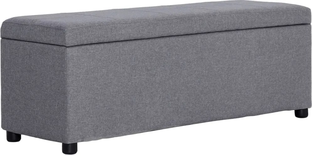 vidaXL világosszürke poliészter pad tárolórekesszel 116 cm