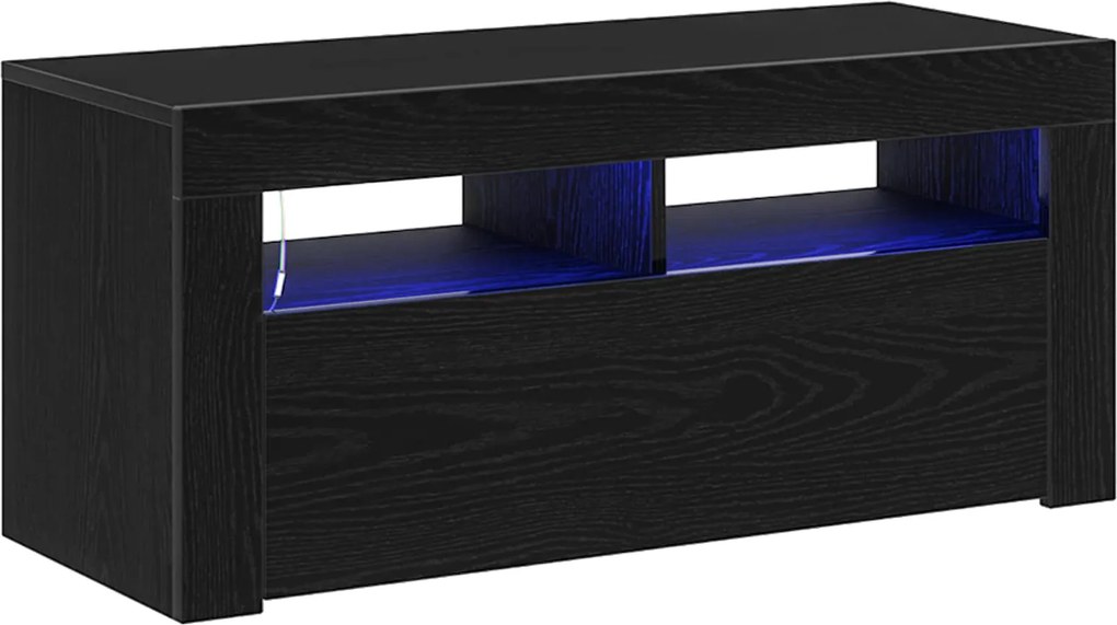 vidaXL TV szekrény Fekete tölgy 90 x 35 x 40 cm Faanyag