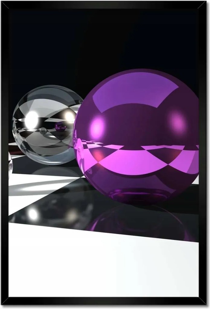 Poszterek keretben 40x60 Lila gömb a rácson