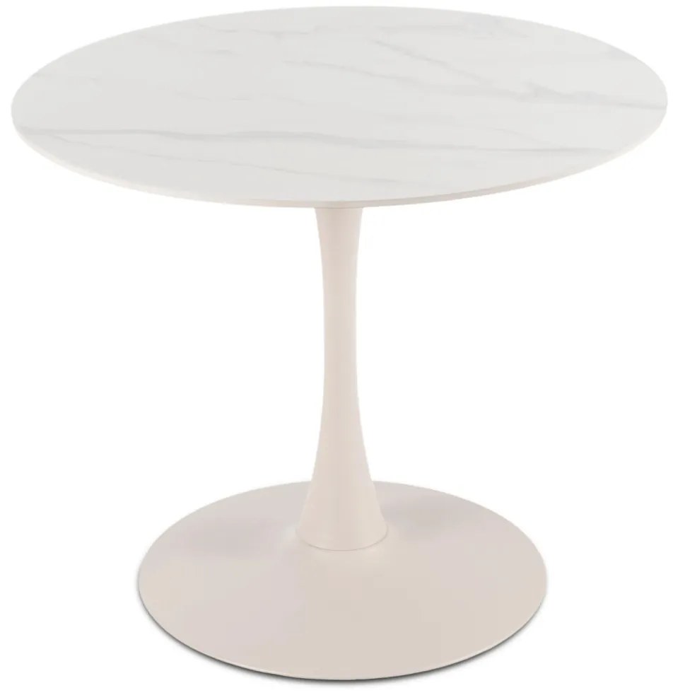 SANDER 90 cm-es étkezőasztal fehér/kasmír színben