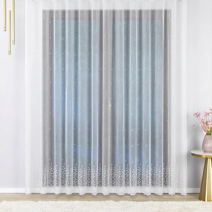 Kész Függöny Apró Virágokkal Hímzett 350X150