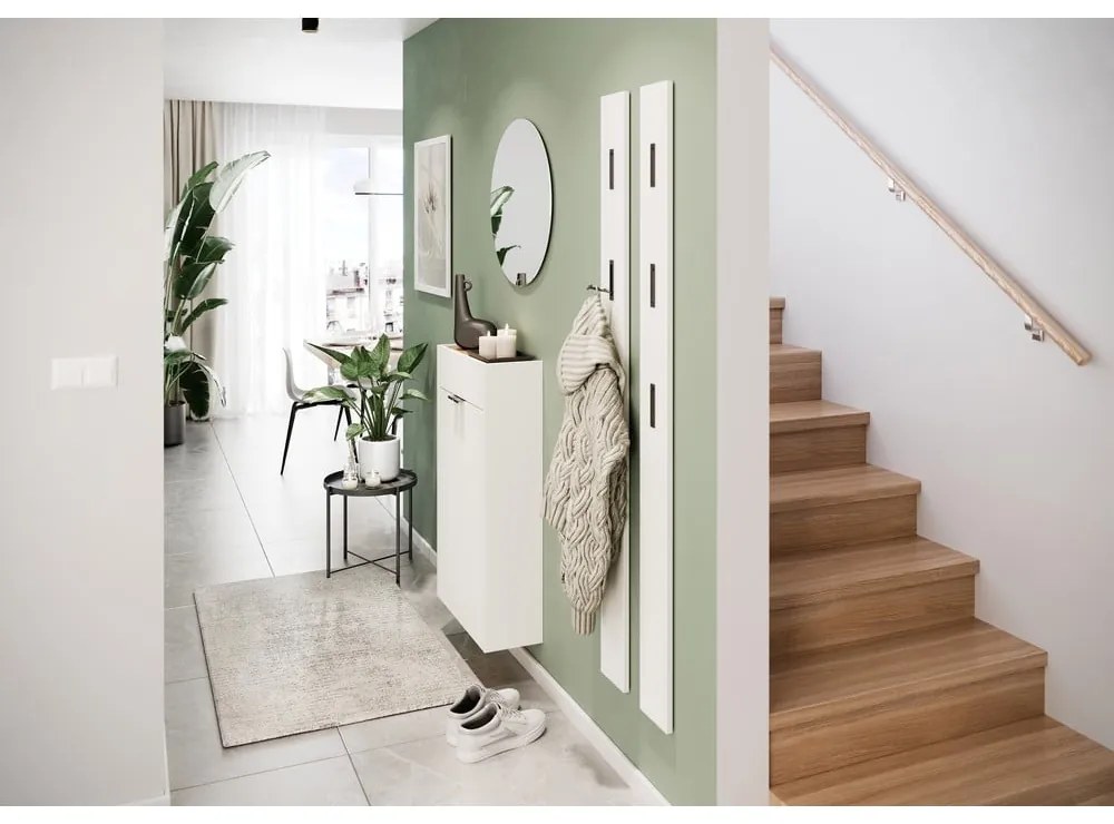 Fehér szekrény tölgyfa dekorral 56x97x22 cm Ameca – Germania