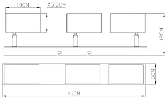 Globo 57911-3B - ROBBY 3xGU10/35W/230V fekete spotlámpa