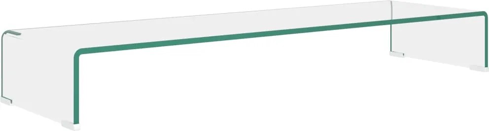 vidaXL Átlátszó üveg TV/monitor állvány 100x30x13 cm