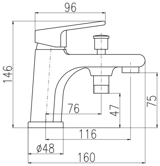 RAV Slezák CO148.0 - COLORADO kádcsaptelep 14,6 cm fényes króm