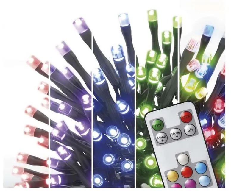 LED RGB Karácsonyi kültéri lánc 160xLED/72 mód 19m IP44 + távirányító