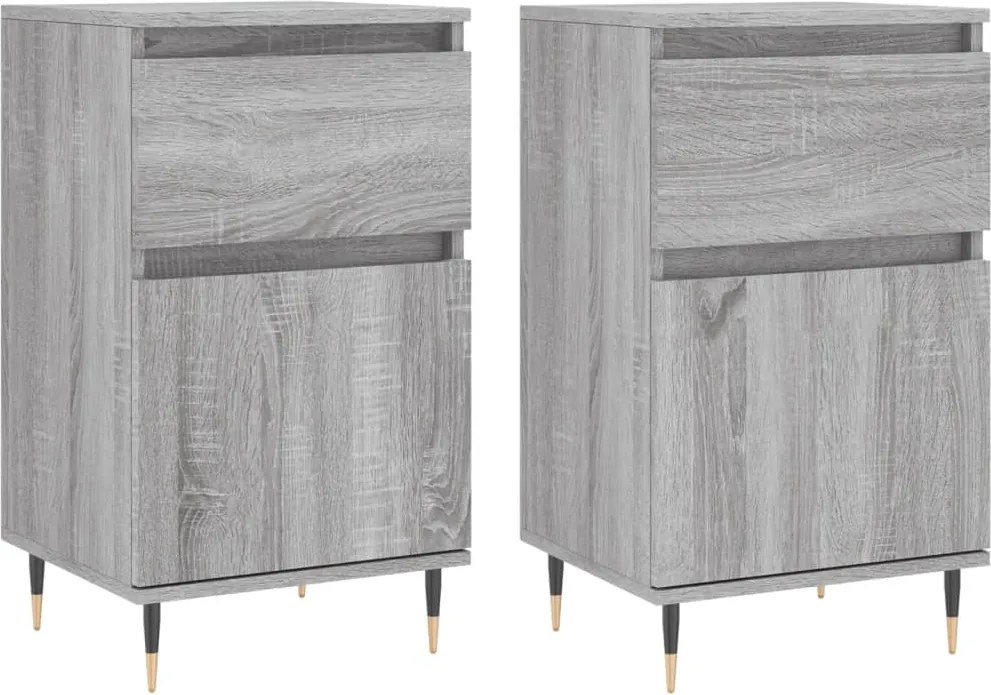 vidaXL 2 db szürke sonoma színű szerelt fa tálalószekrény 40x35x70 cm