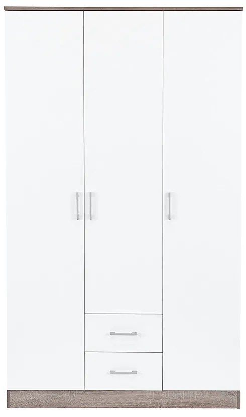 Miami gardróbszekrény 120x205 cm fehér-yorki tölgy