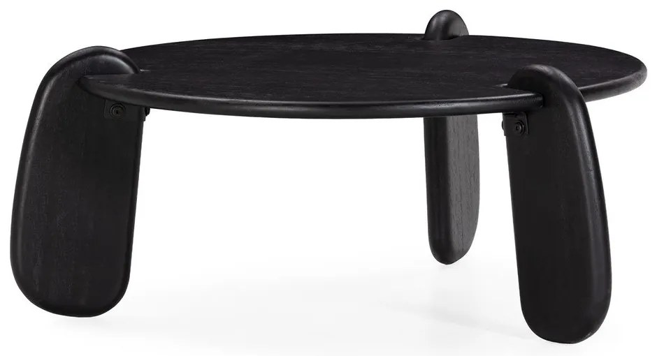 Fekete mangófa kerek dohányzóasztal ø 80 cm Tamira – MOME