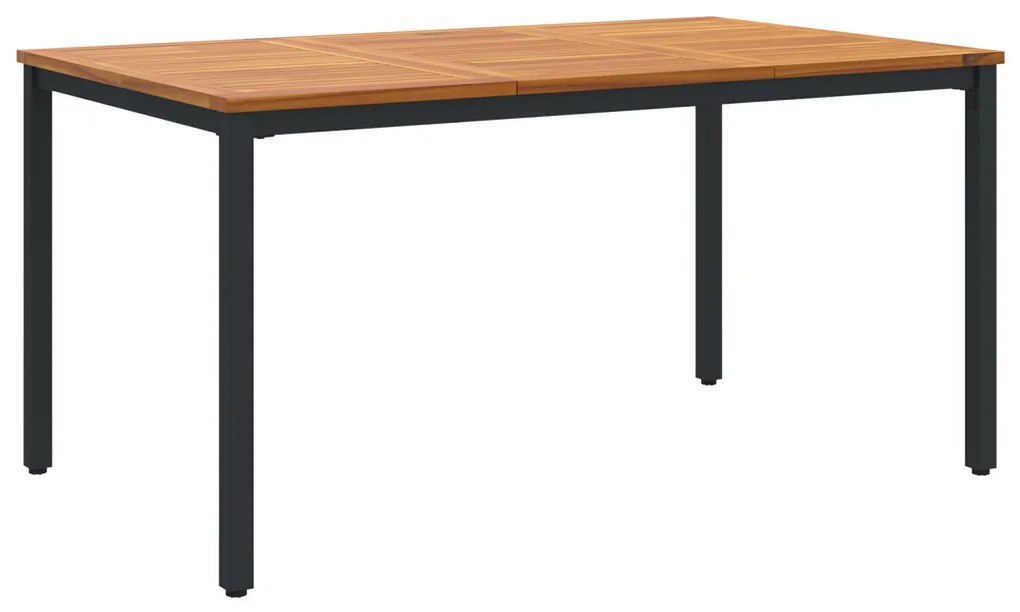 5 Részből Álló Kerti Étkező Szett Szürke Polyrattan Akác, Egymásra Rakható Kerti Székek párnákkal 2 db Szürke Polyrattan, Kerti Asztal 150x90x75 cm Szilárd Akácfa és Fém