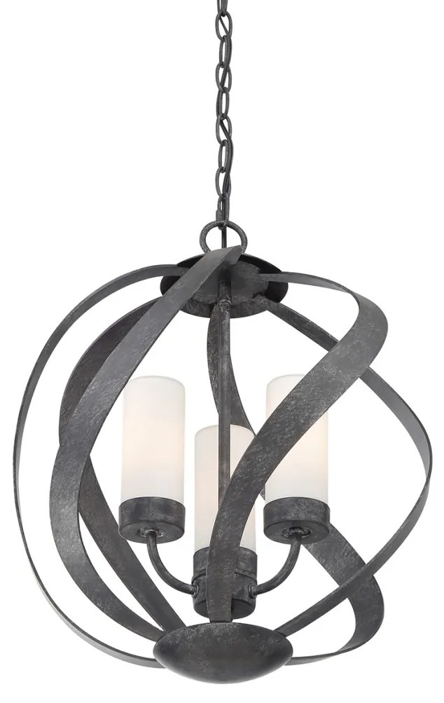 ELSTEAD QNBLACKSMITH3POBK BLACKSMITH Kültéri Függő Lámpa Fekete, Opál IP44