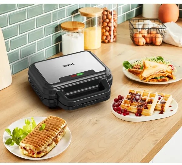 Tefal - Szendvics készítő ULTRA COMPACT 3in1 700W/230V fekete/króm