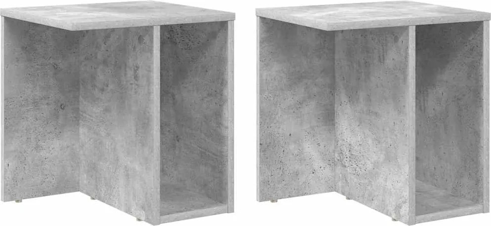 vidaXL Végasztal 2 pcs Beton Szürke 37 x 32 x 40 cm Faanyag