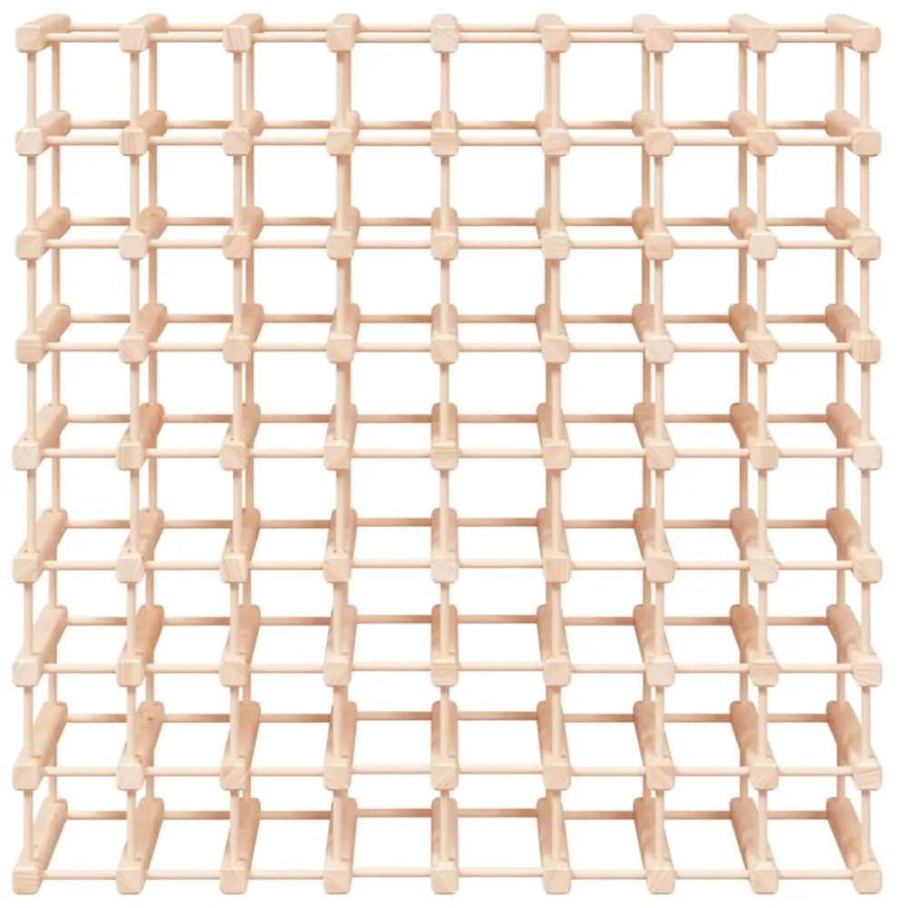 tömör fenyőfa bortartó 72 palackhoz 90,5x23x90,5 cm