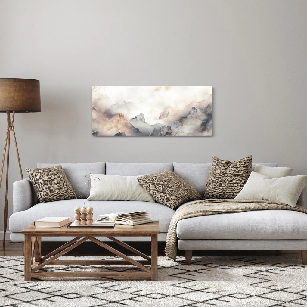 Kép - Hegyi absztrakció márvány textúrával (120x50 cm)