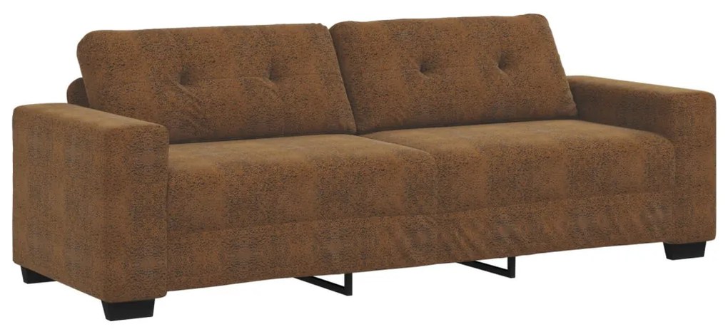 vidaXL Kanapé 3 pcs Barna Lábbal kevert anyag