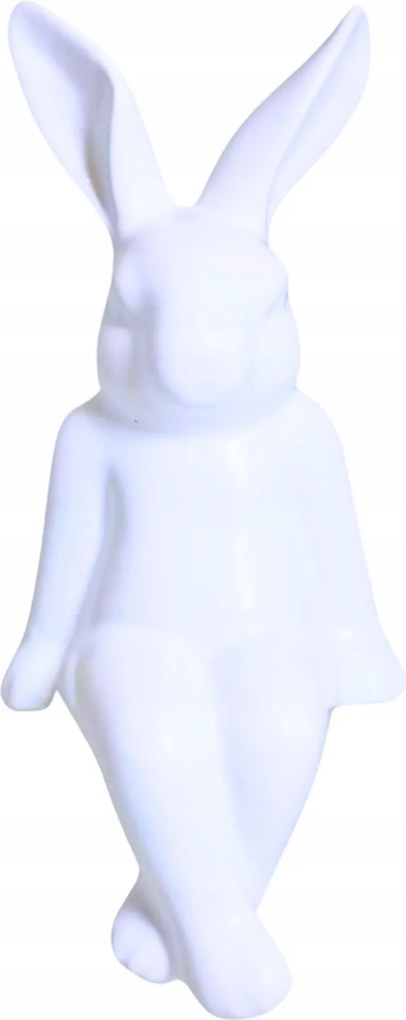 Kerámia Nyuszi Ülő Fehér Kicsi 10x9x21 cm Finom Dekoráció