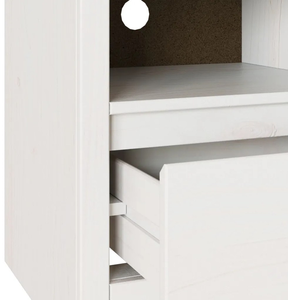 TV Szekrény "DRAMMEN" Fehér 99x43x55 cm Tömbfa Fenyő