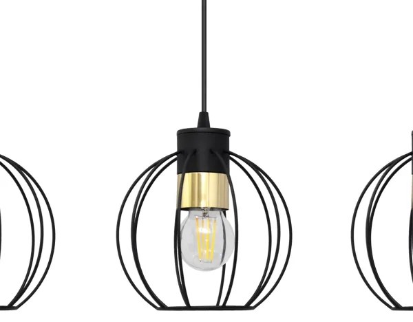 Csillár zsinóron STARLIGHT 3xE27/15W/230V fekete/arany