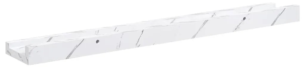 Falpolc polcokkal 4 pcs Fehér márvány 60 x 9 x 3 cm Faanyag
