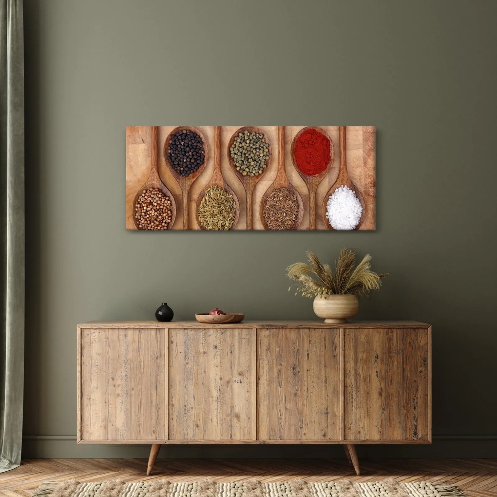 Kép - fűszerek a kanálon (120x50 cm)