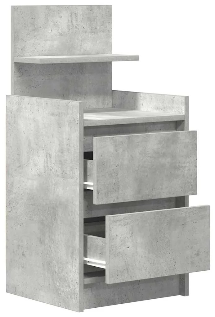 Betonszürke éjjeliszekrény 2 fiókkal 38x34x80 cm
