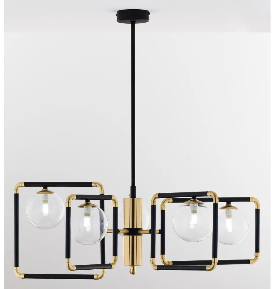 Jupiter 1985 - Csillár rúdon IBRA 5xG9/10W/230V fekete/arany