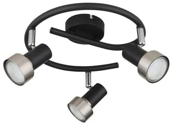 Globo 57917-3N - Spotlámpa MASON 3xGU10/25W/230V fekete/ezüst