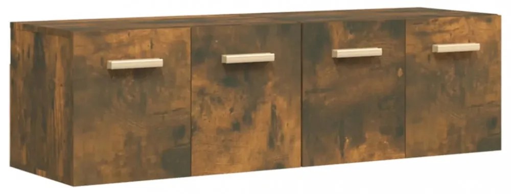 2 db füstös tölgy színű szerelt fa faliszekrény 60x36,5x35 cm