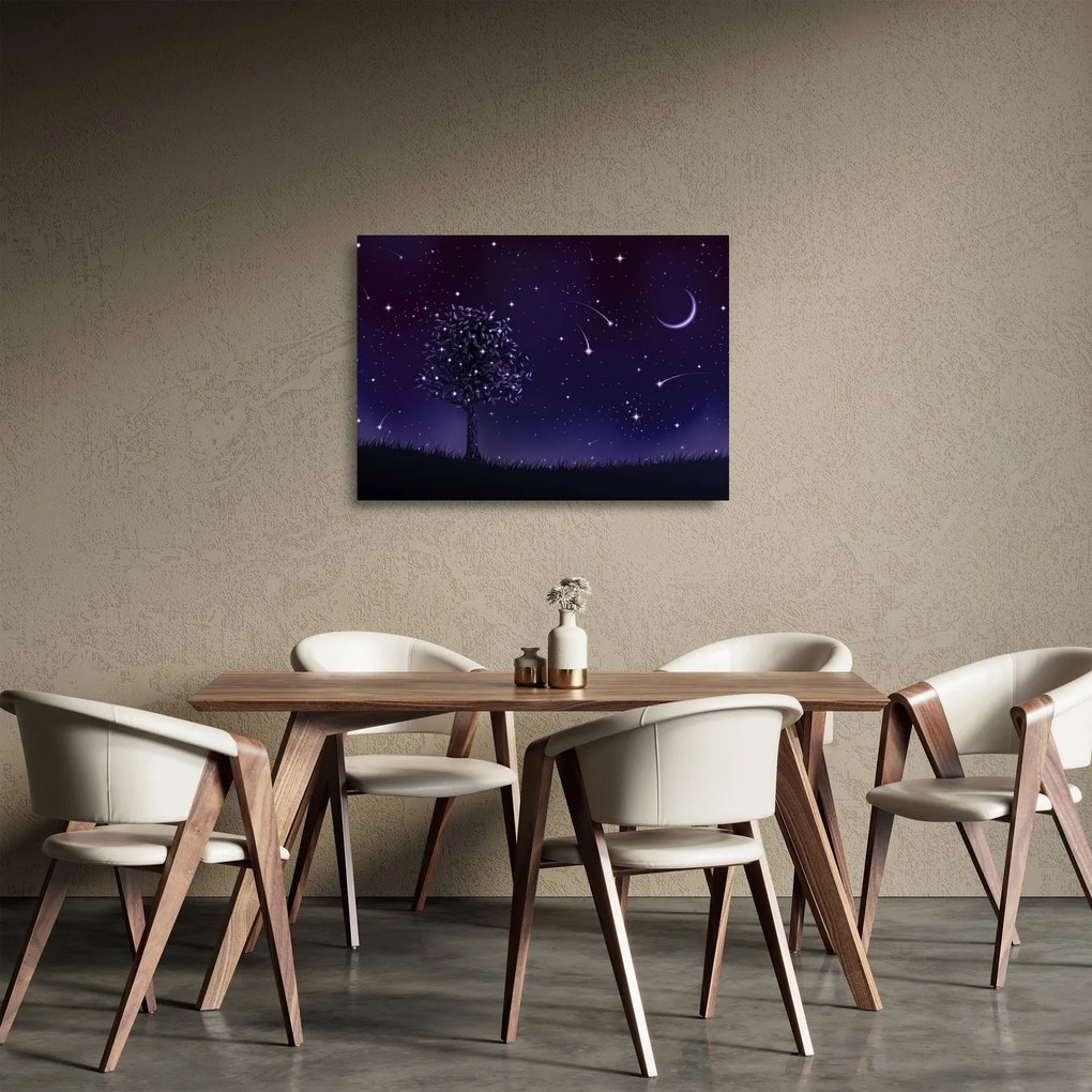 Kép - Illusztrációban fogott éj (üvegen) (70x50 cm)