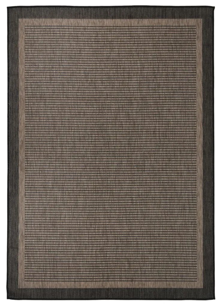 sötétbarna lapos szövésű kültéri szőnyeg 140 x 200 cm